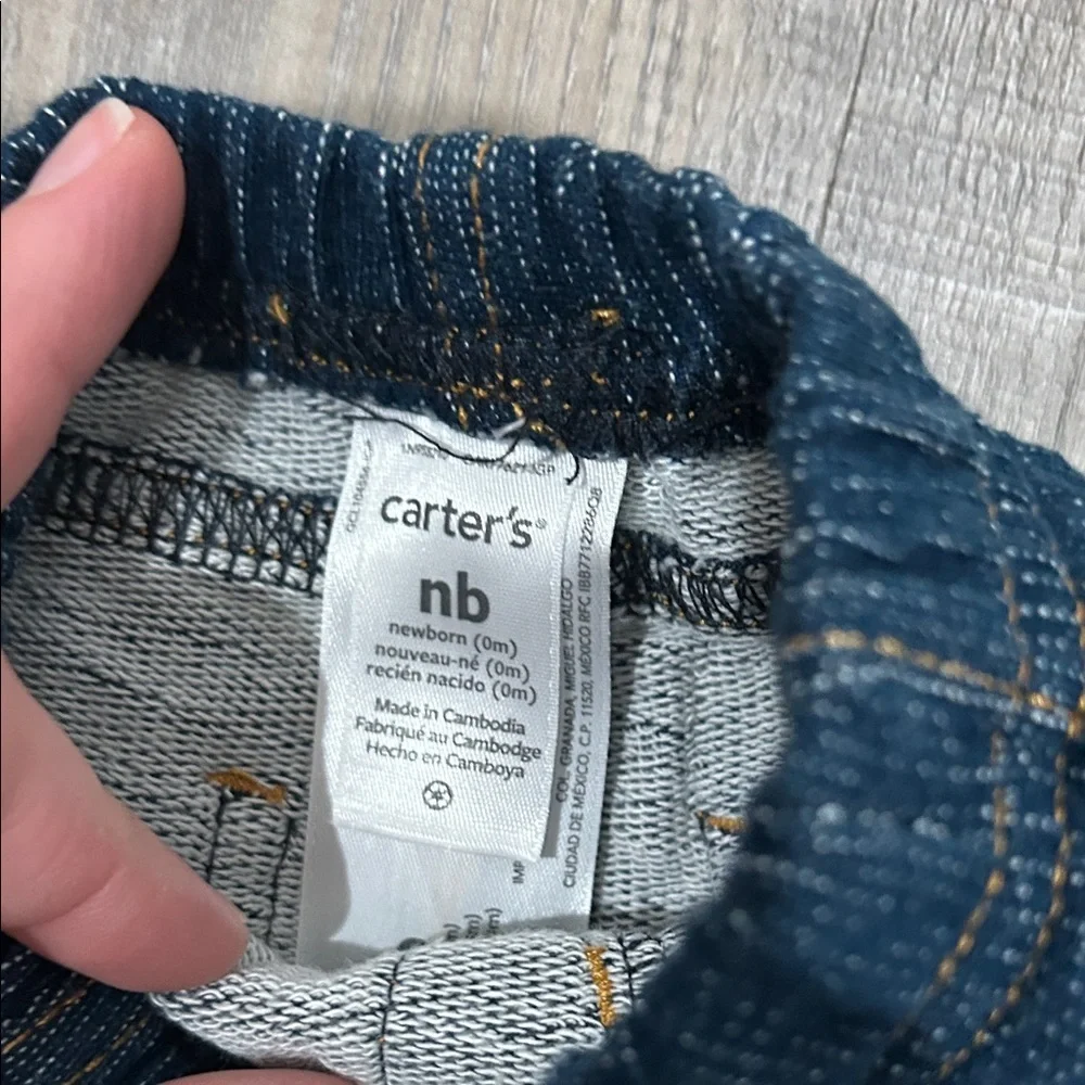 Carters Striped Yellow and White Baby Sweater with Blue Pants